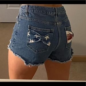 Refuge denim american flag shorts